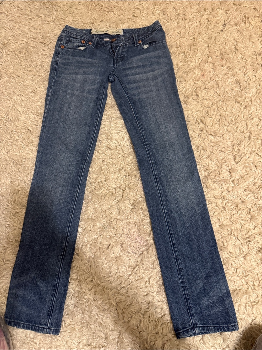 Seven7 Women's Dark Blue Straight Leg Jeans